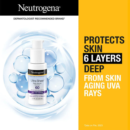 Neutrogena® Ultra Sheer Face Serum SPF 60, 1.7 Oz