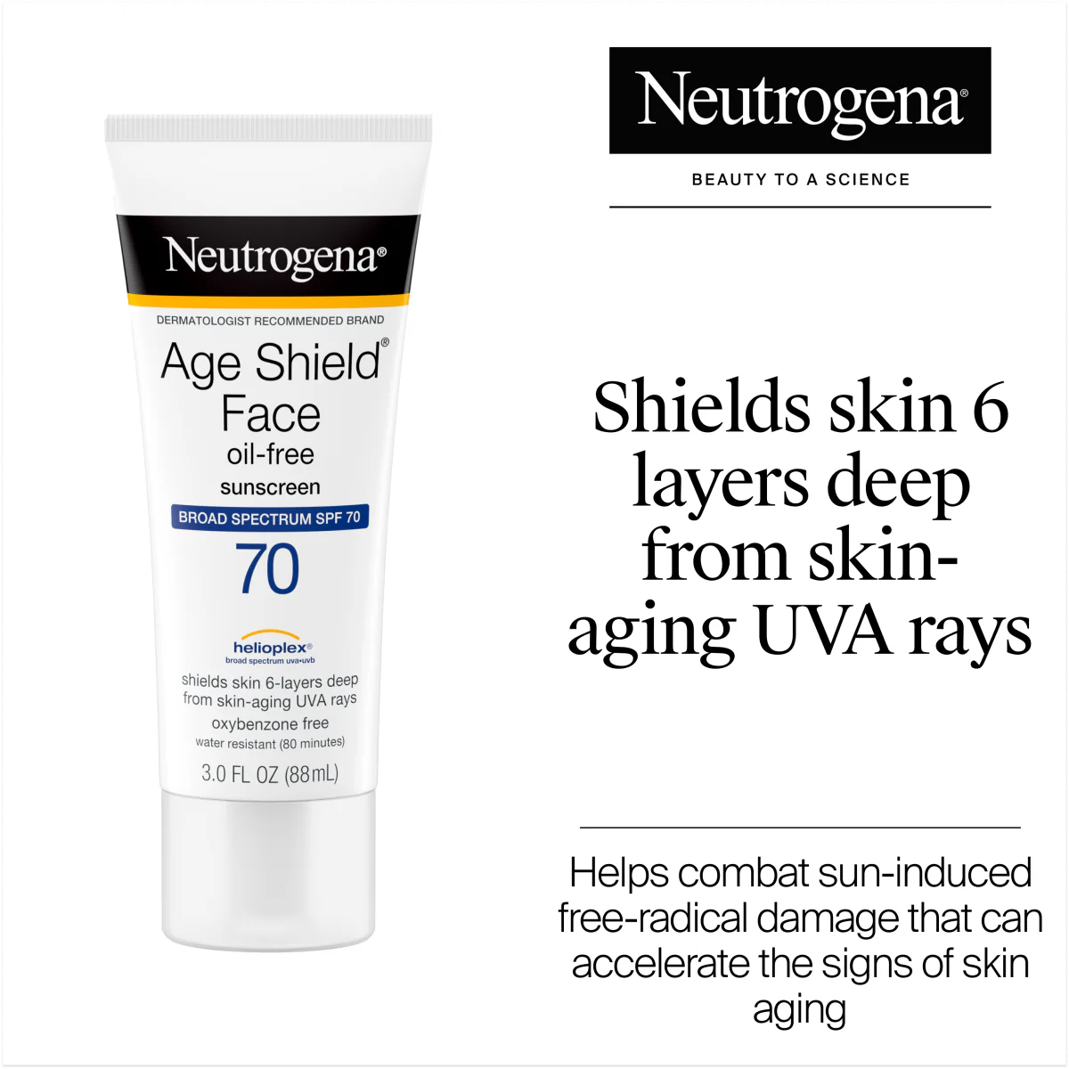 Neutrogena® Age Shield Face Lotion Sunscreen Broad Spectrum SPF 70, 3 Fl. Oz