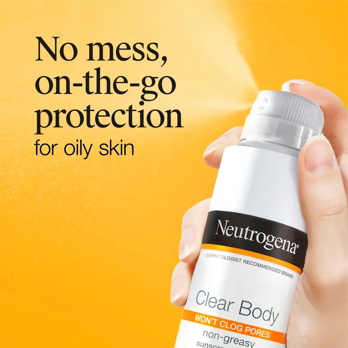 Neutrogena Clear Body SPF 50 Sunscreen Spray, Non-Comedogenic, 5 oz