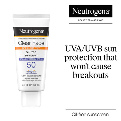 Neutrogena® Clear Face Liquid Lotion Sunscreen Broad Spectrum SPF 50, 3 Fl. Oz