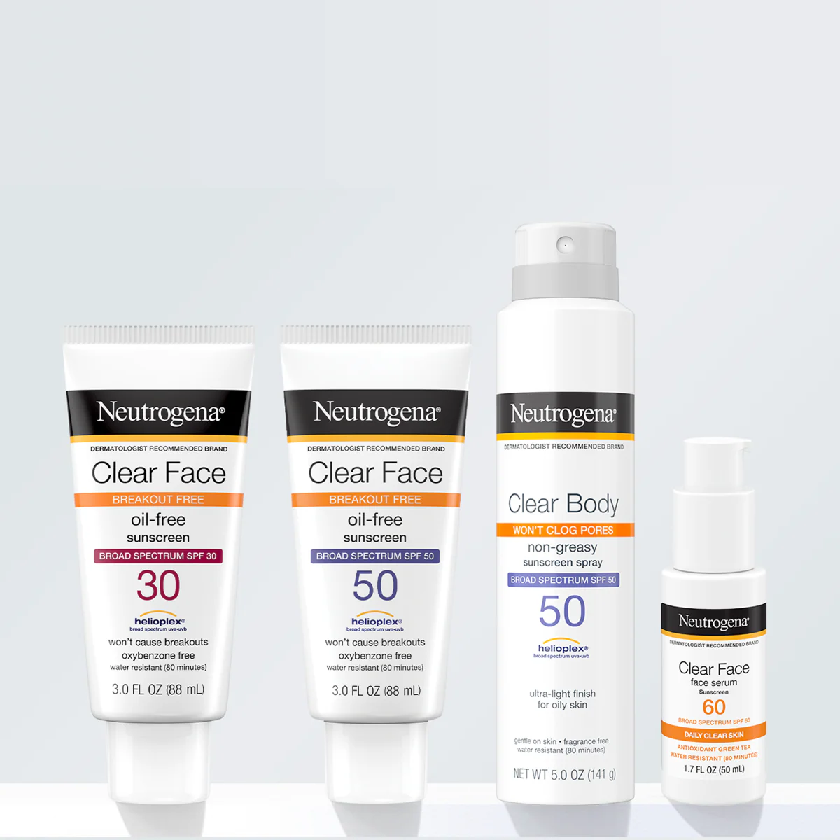 Neutrogena® Clear Face Serum Sunscreen with Green Tea Broad Spectrum SPF 60 Fragrance Free, 1.7 Fl. Oz