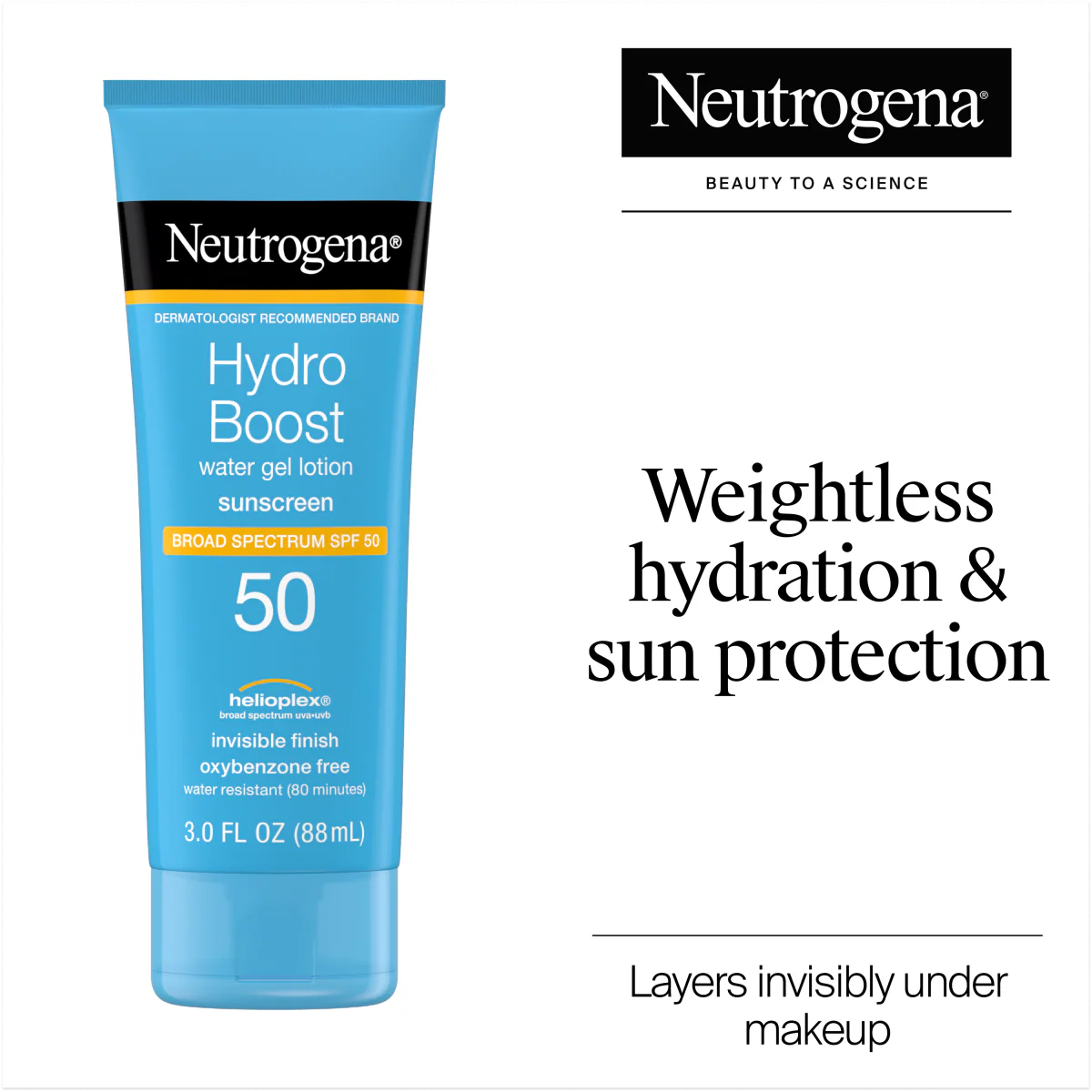 Neutrogena® Hydro Boost Water Gel Lotion Sunscreen Broad Spectrum SPF 50, 3 Fl. Oz